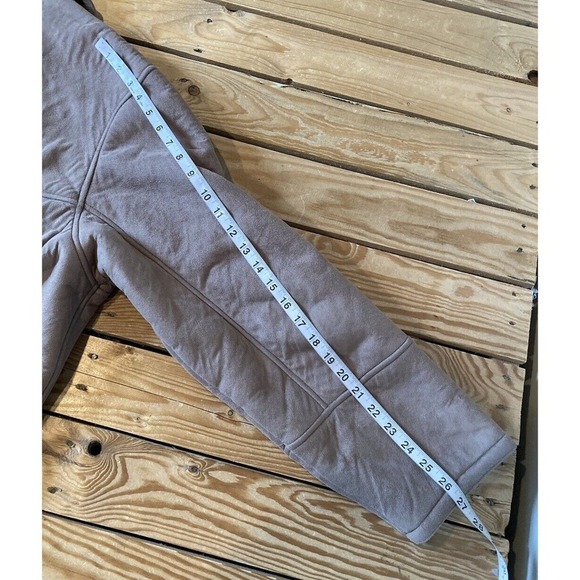 Vintage Utex Design Suede Sherpa Lined Coat Size Large Women’s Beige - Picture 9 of 9